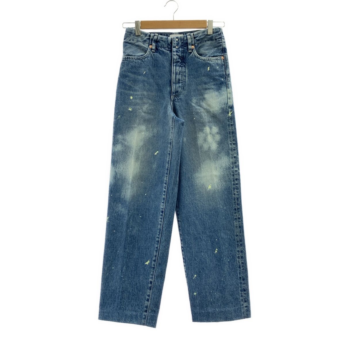 TANAKA タナカ THE JEAN TROUSERS ペンキ加工 セルビッチ デニム パンツ 25 インディゴ レディース