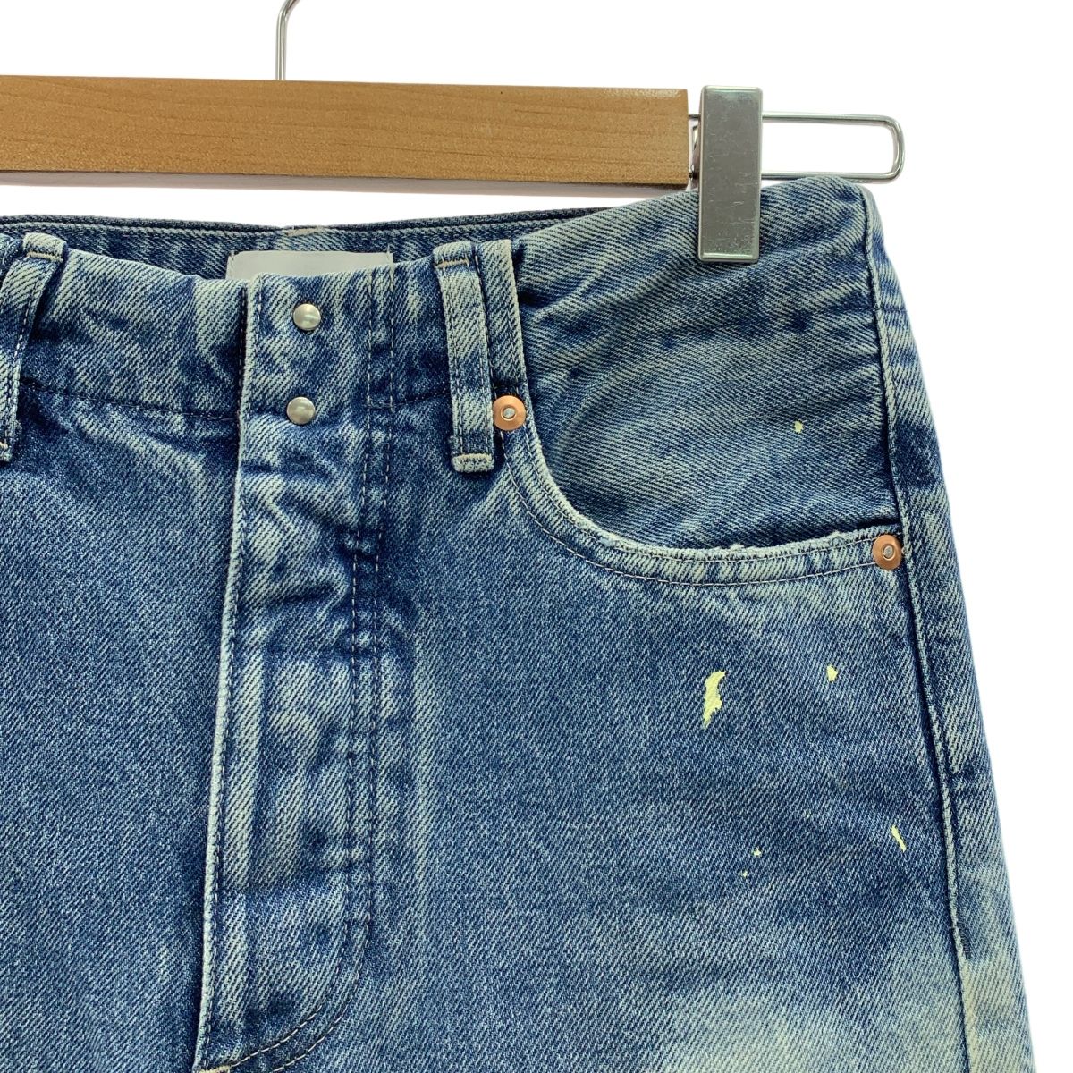 TANAKA タナカ THE JEAN TROUSERS ペンキ加工 セルビッチ デニム パンツ 25 インディゴ レディース