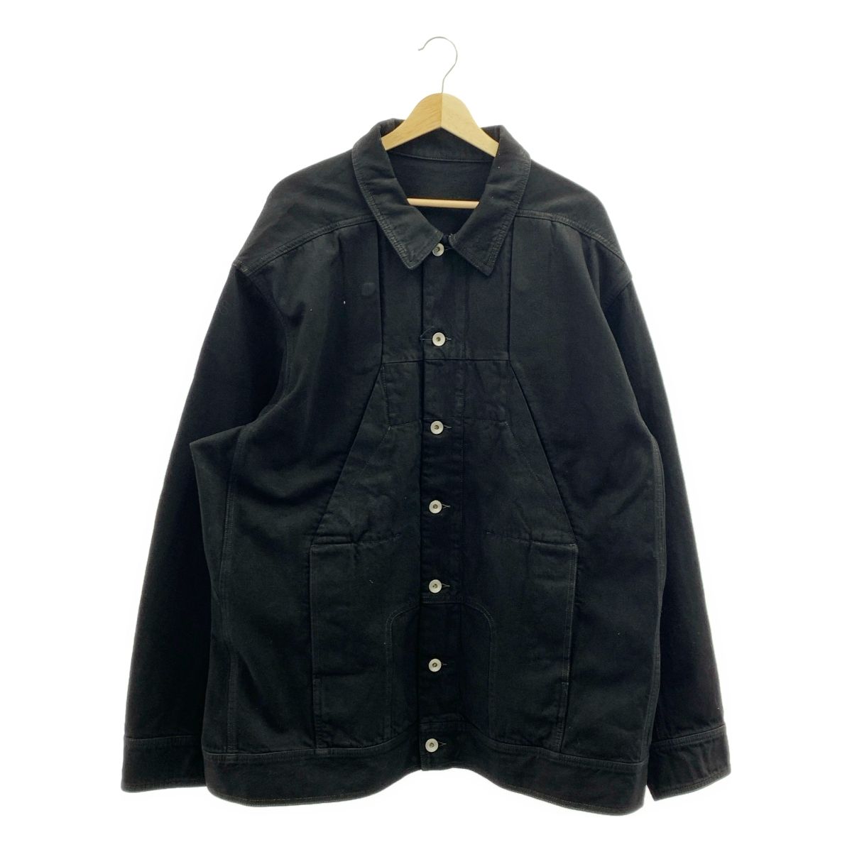 Rick Owens DRKSHDW リック オウエンス ダークシャドウ 2025SS SPHINX JUMBO WORKER JKT デニム スフィンクス ジャンボ ワーカージャケット L ブラック メンズ