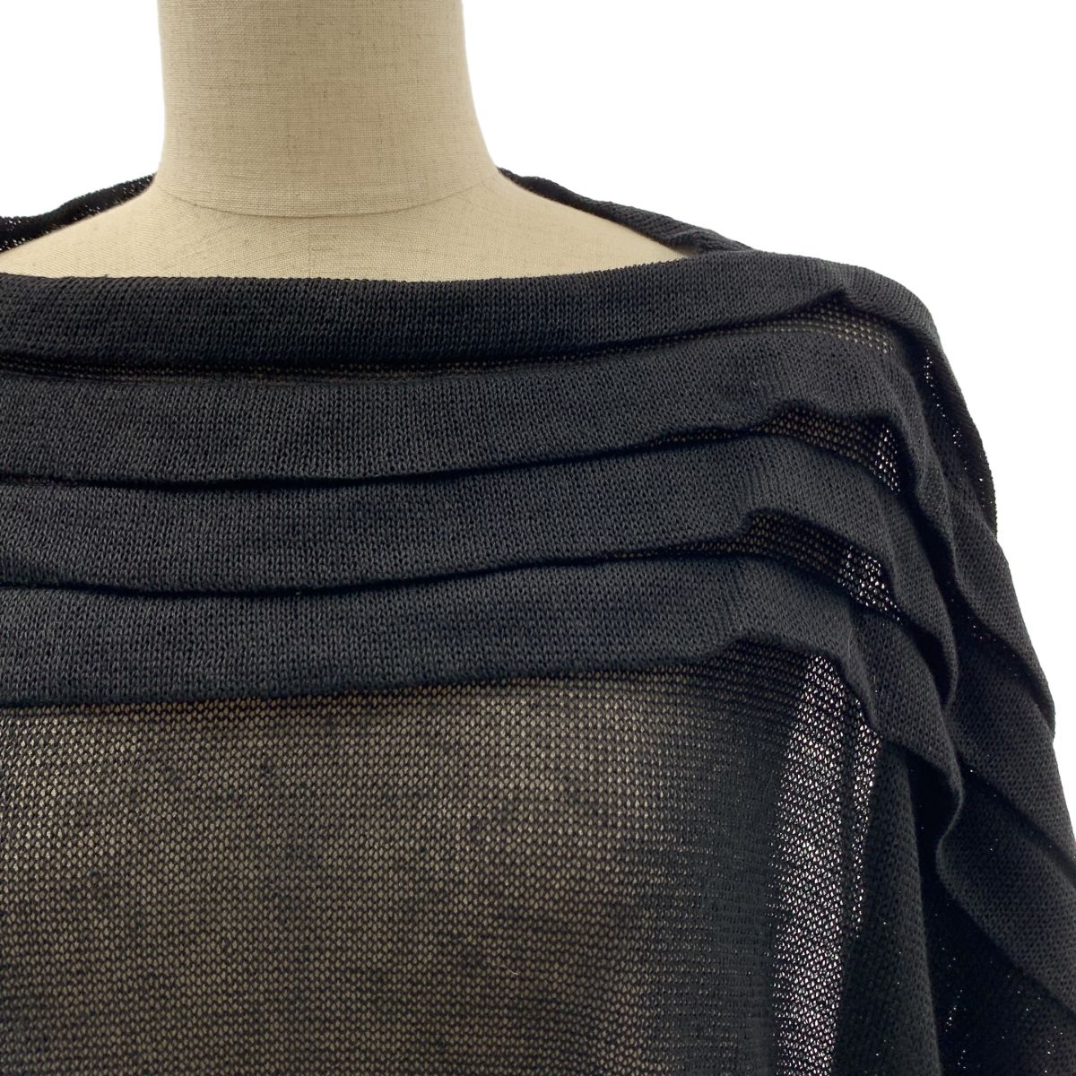 JUNYA WATANABE COMME des GARCONS ジュンヤワタナベ 2018SS リネン ナイロン ドルマンスリーブ ニット S ブラック レディース