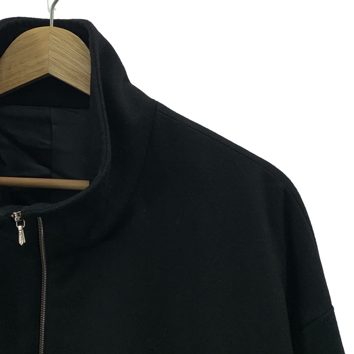 stein シュタイン 2025AW MELTON ZIP HALF COAT メルトン ジップ ハーフコート S ブラック メンズ