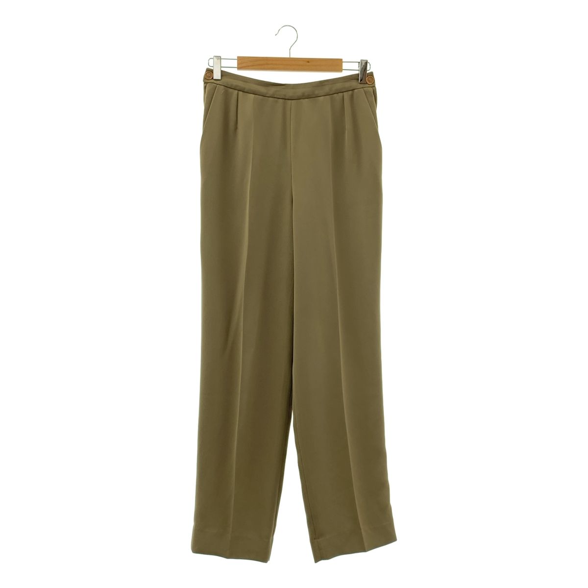 HERMES エルメス マルジェラ期 ポリエステル サイドジップ スラックス パンツ 38 グレー系 レディース