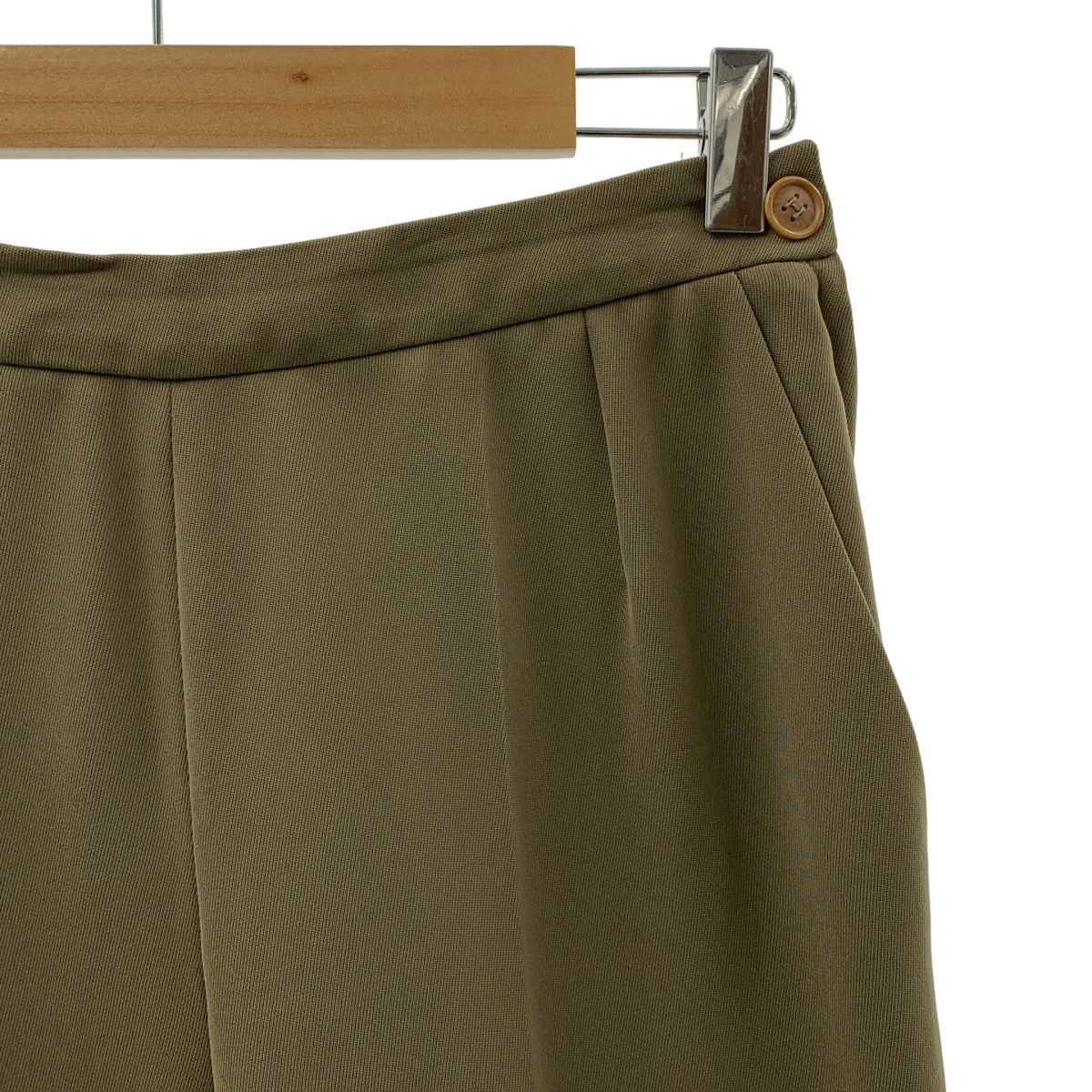 HERMES エルメス マルジェラ期 ポリエステル サイドジップ スラックス パンツ 38 グレー系 レディース