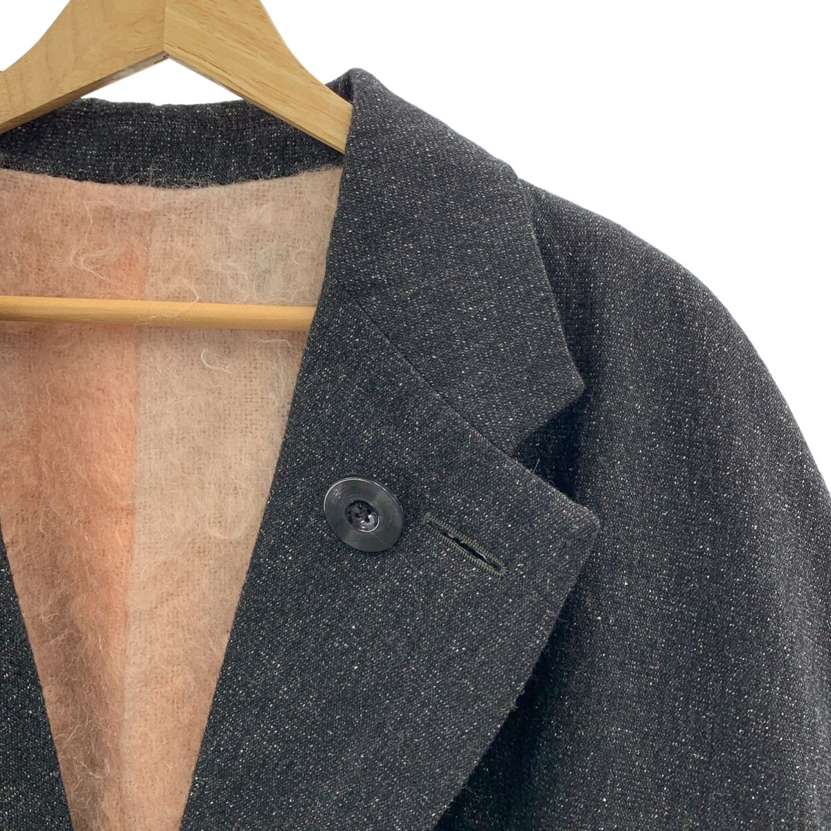 SHINYA KOZUKA シンヤコヅカ 2025AW HIS JK モヘア テーラードジャケット M ブラック ピンク メンズ