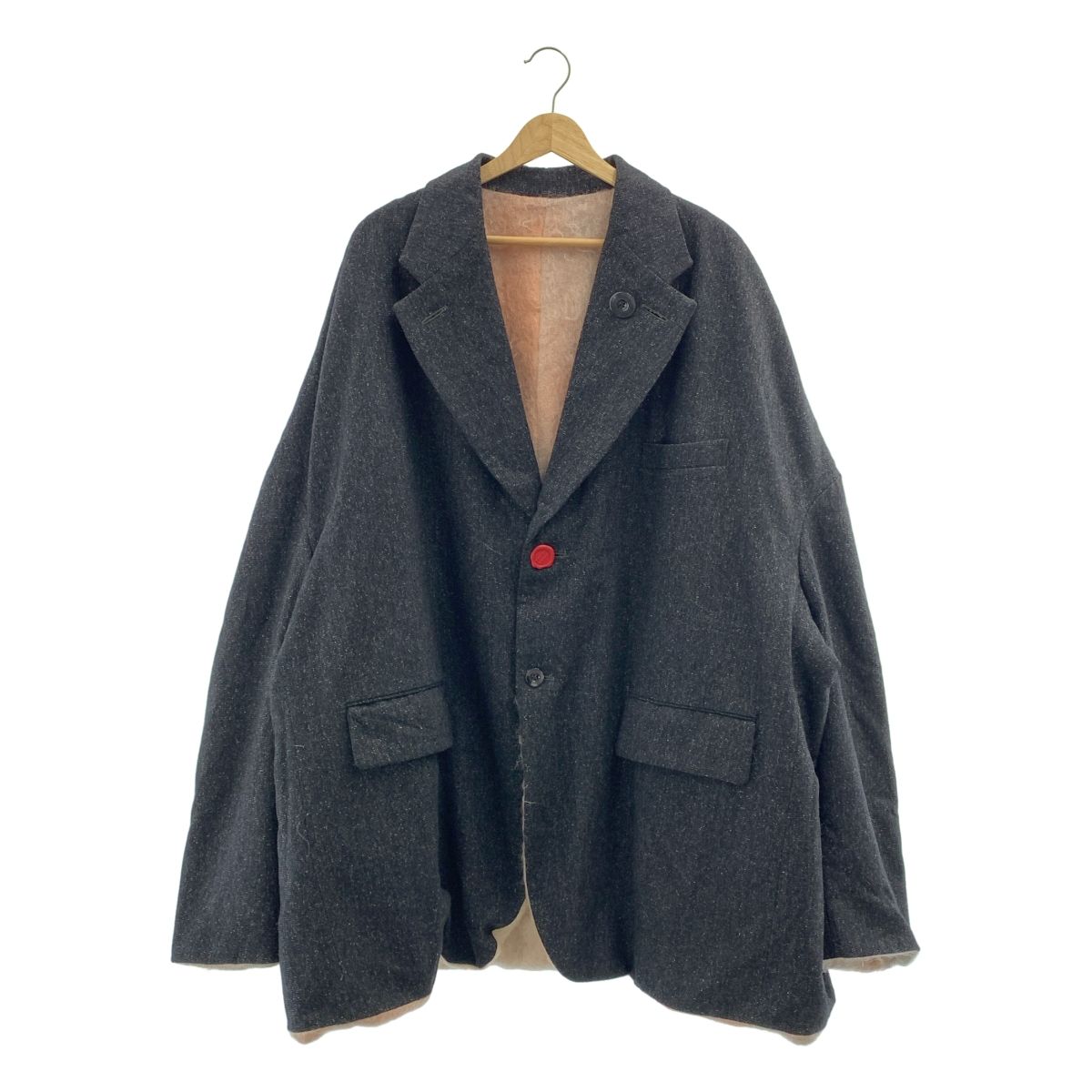 SHINYA KOZUKA シンヤコヅカ 2025AW HIS JK モヘア テーラードジャケット M ブラック ピンク メンズ