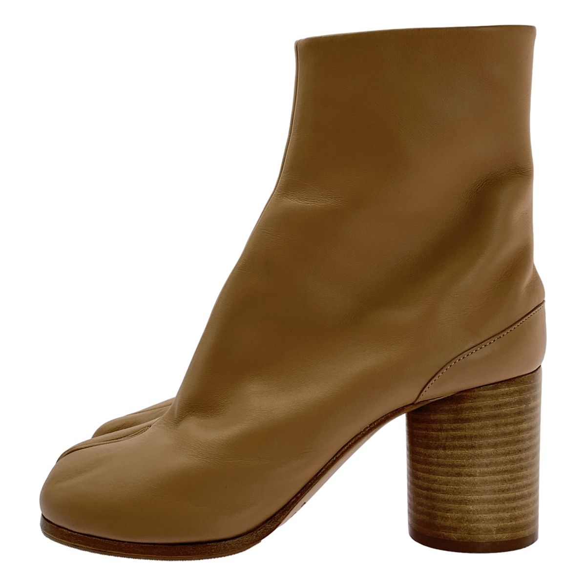 Maison Margiela メゾンマルジェラ tabi タビ レザー チャンキーヒール ショートブーツ ブーティ 足袋 37 ベージュ レディース