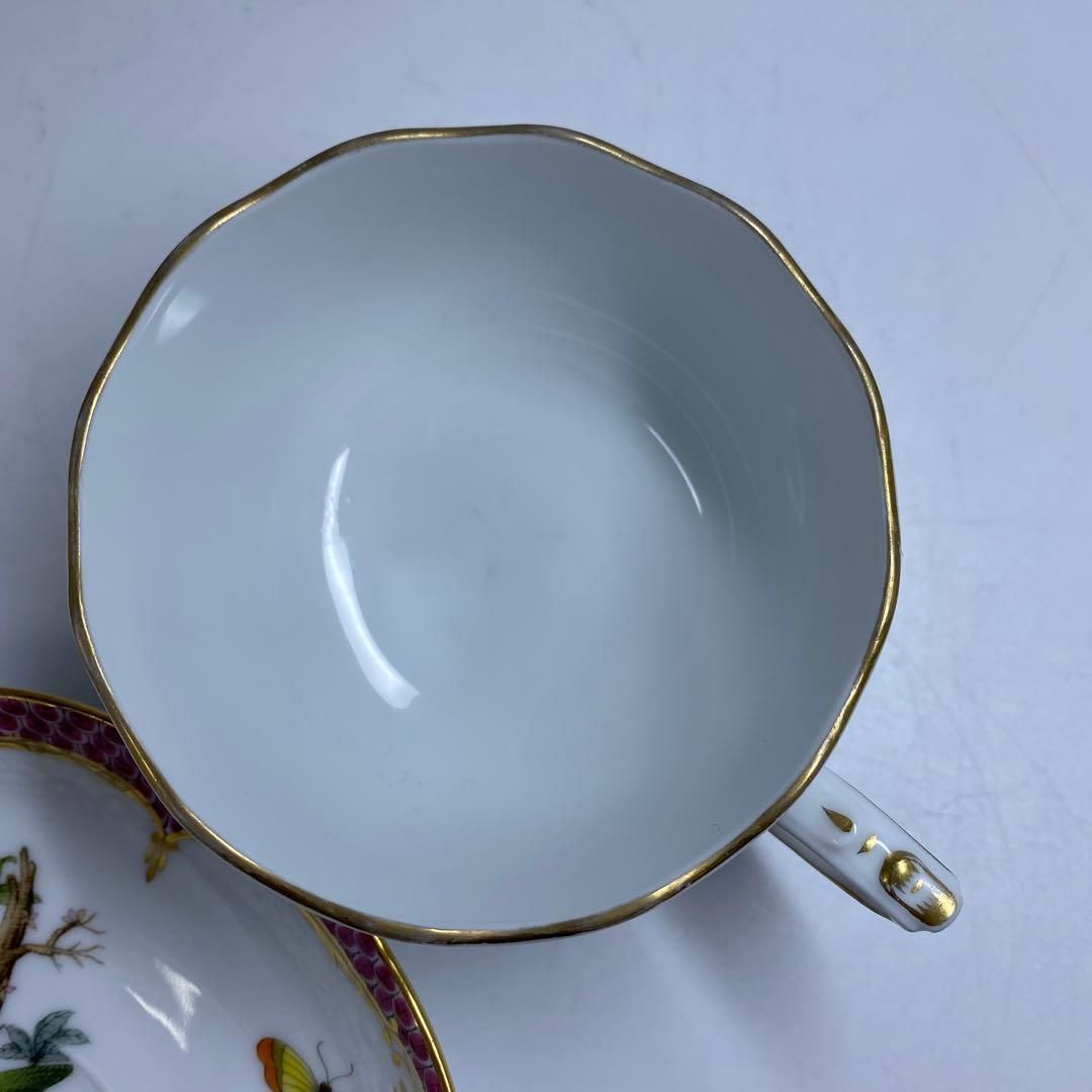 バードピンクカップ-ソーサー