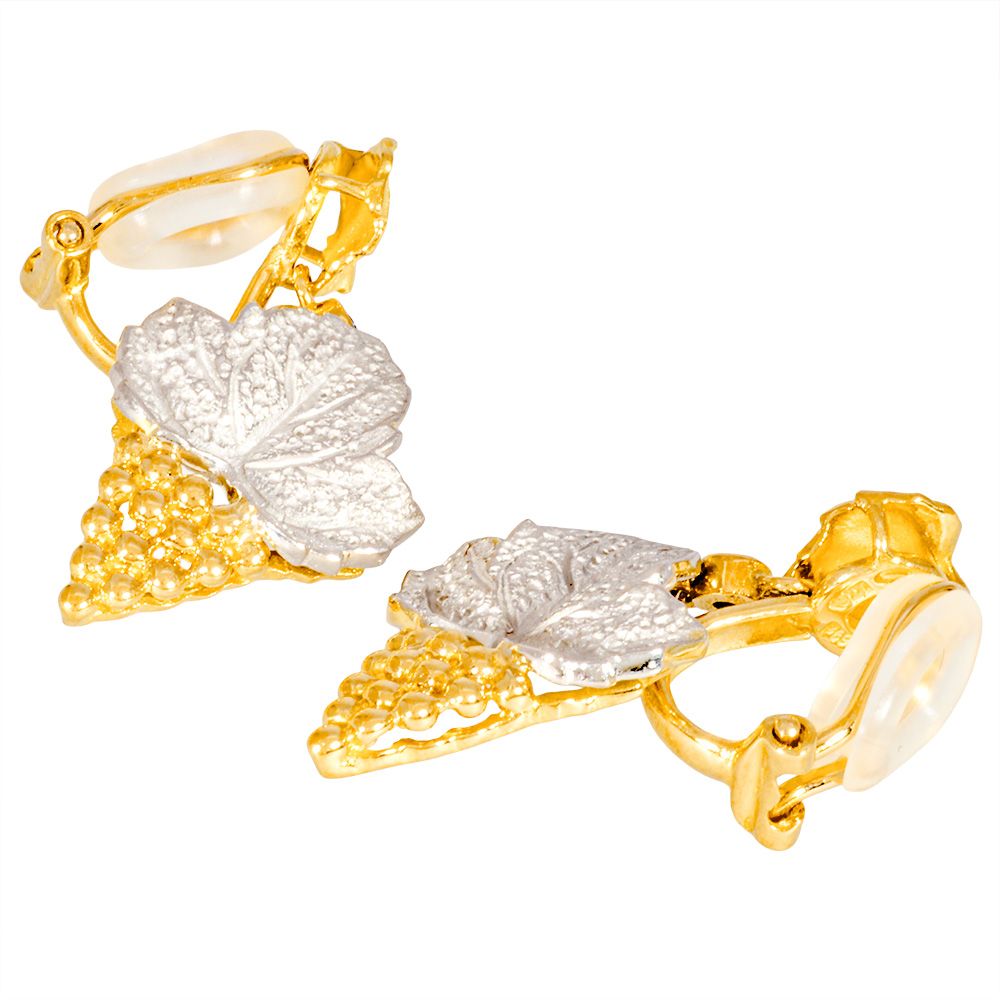 石川暢子 NOBUKO アズタイム As Time ブドウ イヤリング サファイア K 18 YG 9.6 g Pt 900 ぶどうモチーフ イエローゴールド プラチナ