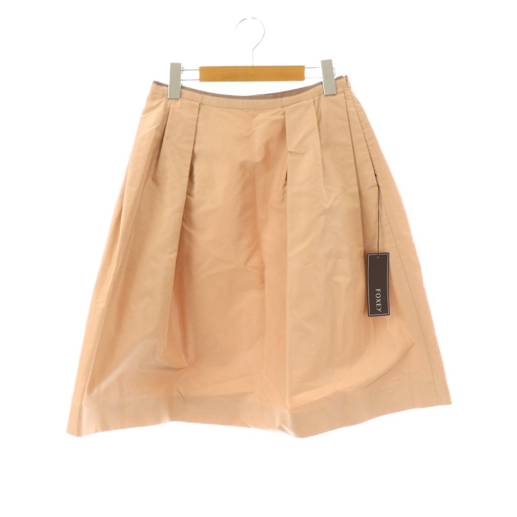 フォクシー FOXEY 38635 シルクフ スカート タック 40 ピンクベージュ ES OS