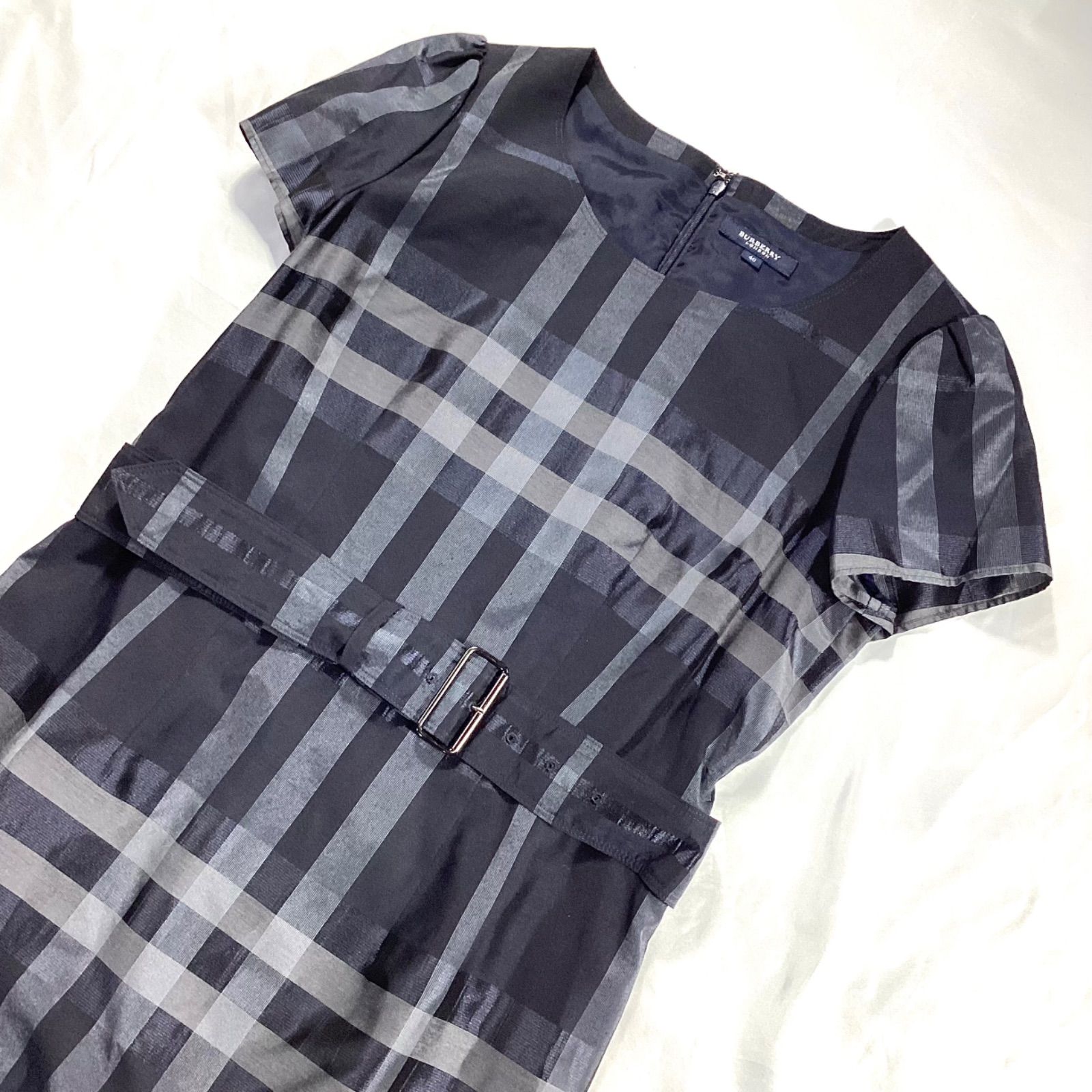 BURBERRY LONDON バーバリーロンドン 半袖ワンピース シルク混