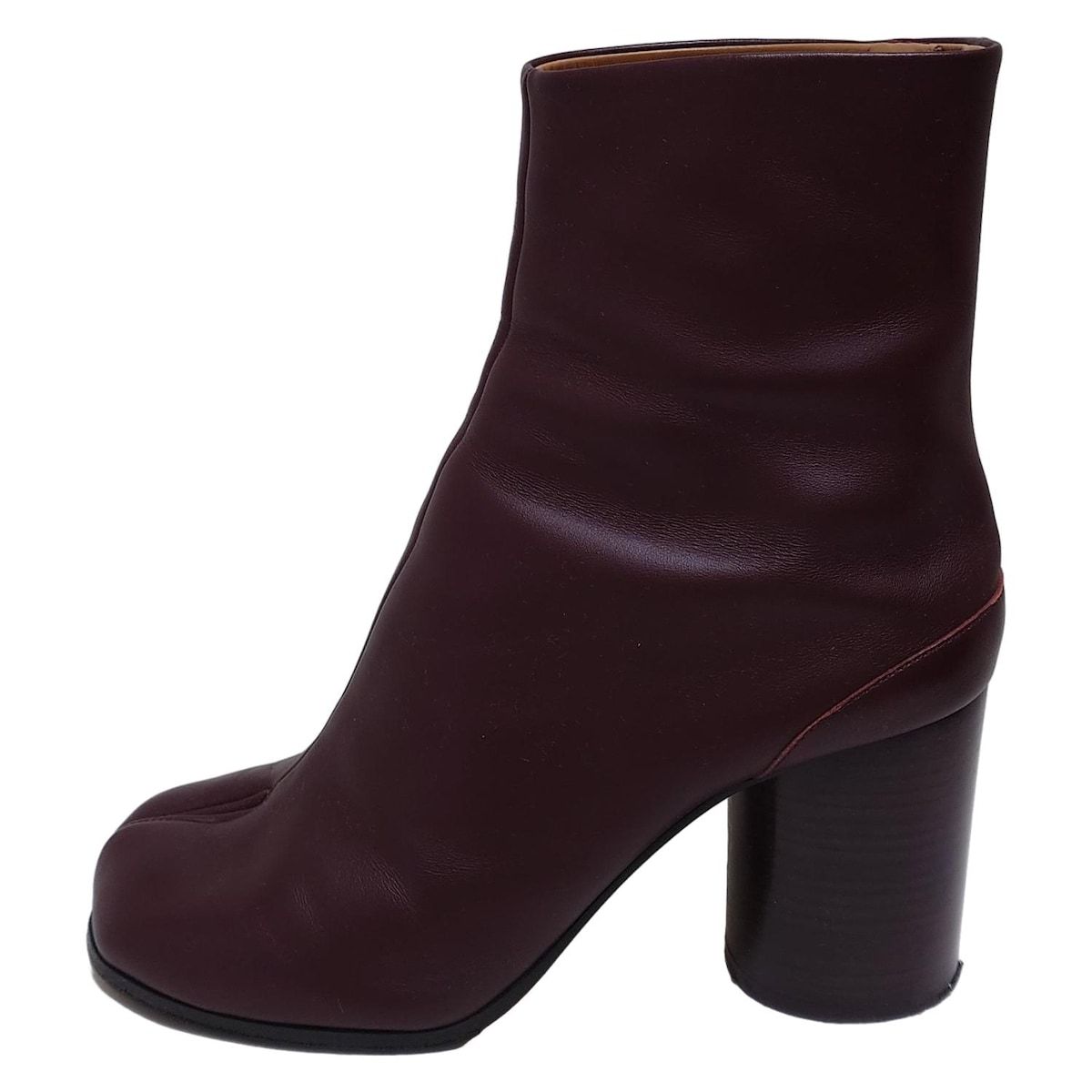 Maison Margiela メゾンマルジェラ ショートブーツ 39 レディース タビブーツ ボルドー アウトソール張替済 レザー