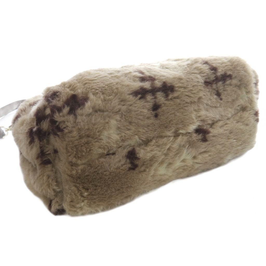 定番人気。 ラシット RUSSET モノグラム ファー 2way トートバッグ ショルダーバッグ ハンドバッグ 茶色 ベージュ 全国送料無料！