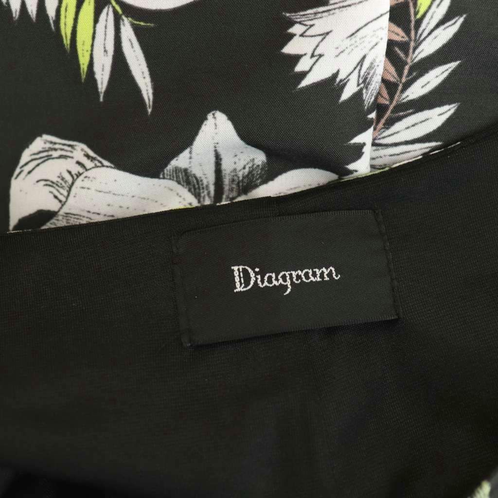 お楽しみに。 ダイアグラム グレースコンチネンタル Diagram GRACE CONTINENTAL フラワーオーナメントワンピース ノースリーブ 36 ブラック マルチ ES OS 今なら50％OFF。