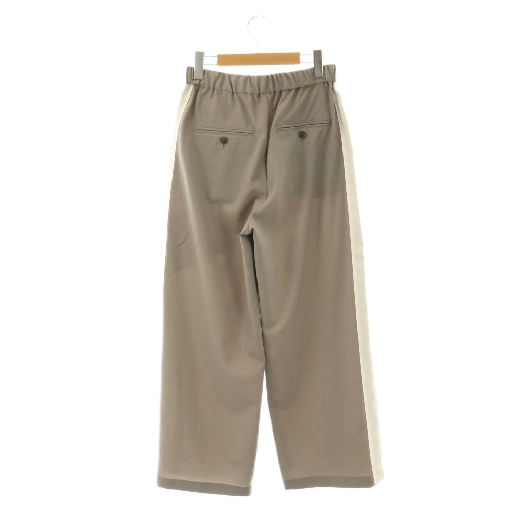 ジャーナル JOURNAL STANDARD 24SS ポリエステルトロラインパンツ ワイドパンツ 36 グレー ホワイト DF OS