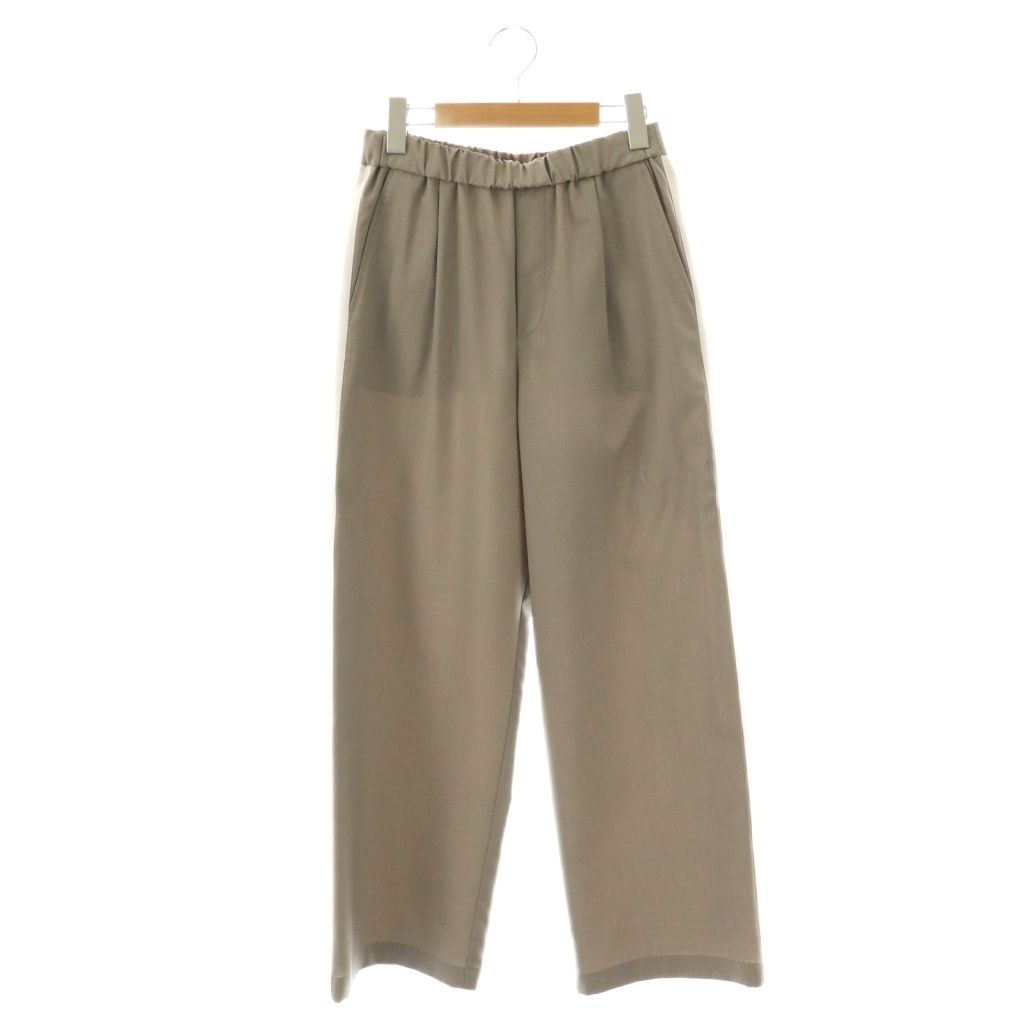 ジャーナル JOURNAL STANDARD 24SS ポリエステルトロラインパンツ ワイドパンツ 36 グレー ホワイト DF OS