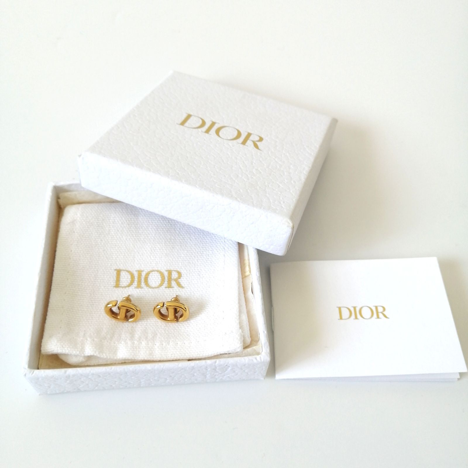 クリスチャン ディオール Christian Dior CD NAVY ネイビー スタッドピアス ゴールド E1594CDNMT 181