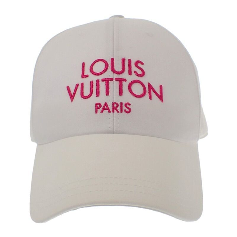 LOUIS VUITTON ルイヴィトン LOUIS VUITTON キャップ マイLVパリ M M7592M キャップ コットン ホワイト ピンク ゴールド金具 レディース メンズ 小物