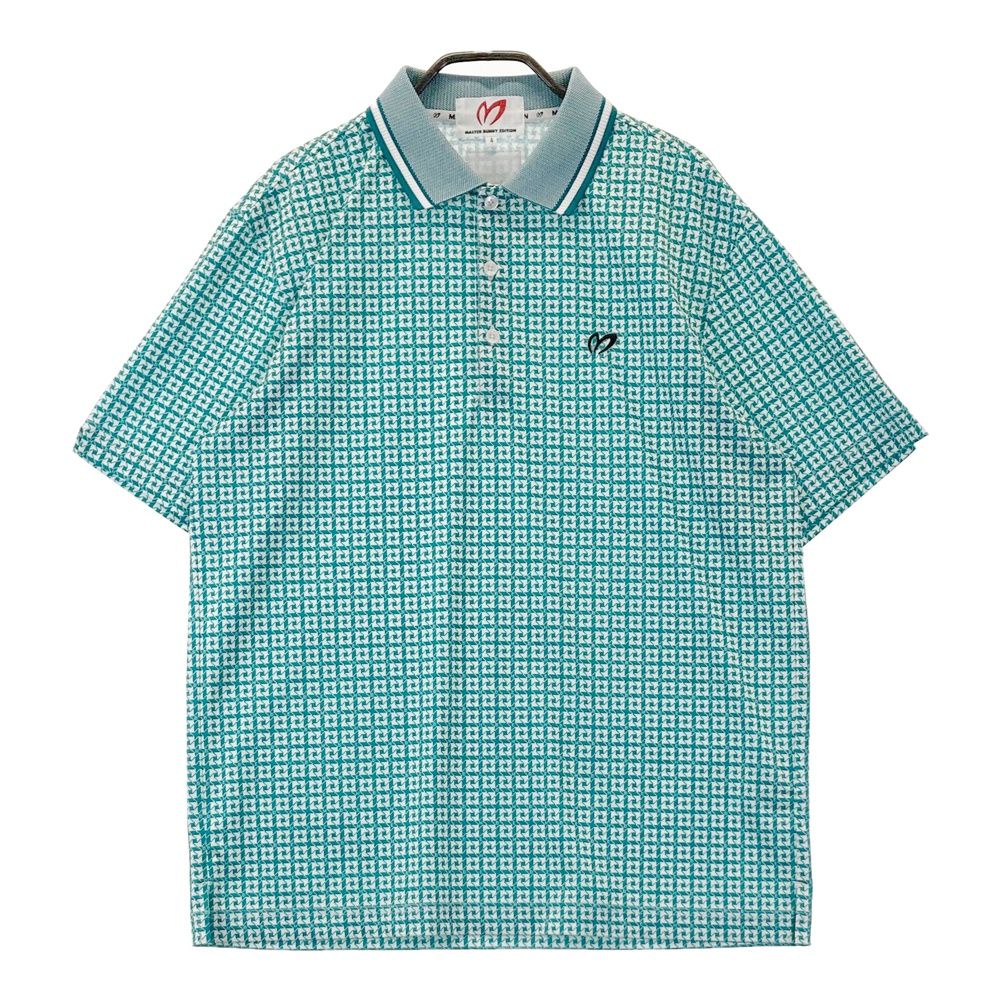 サイズ 4 MASTER BUNNY EDITION マスターバニーエディション モデル 15周年 半袖ポロシャツ 総柄 グリーン系 240101490805 ゴルフウェア メンズ ストスト