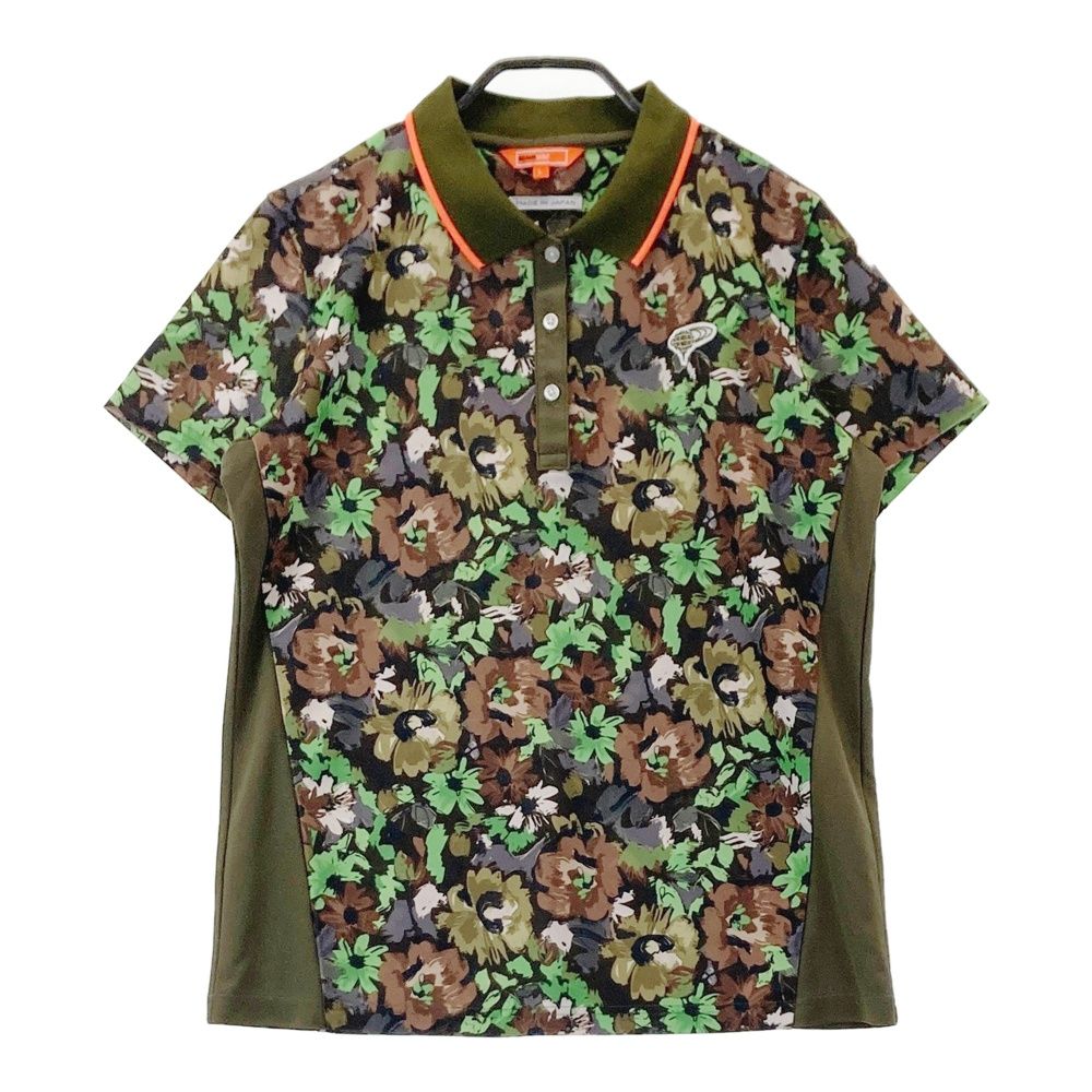 サイズ L BEAMS GOLF ビームスゴルフ モデル 半袖ポロシャツ 花柄 カーキ系 240101492958 ゴルフウェア レディース ストスト
