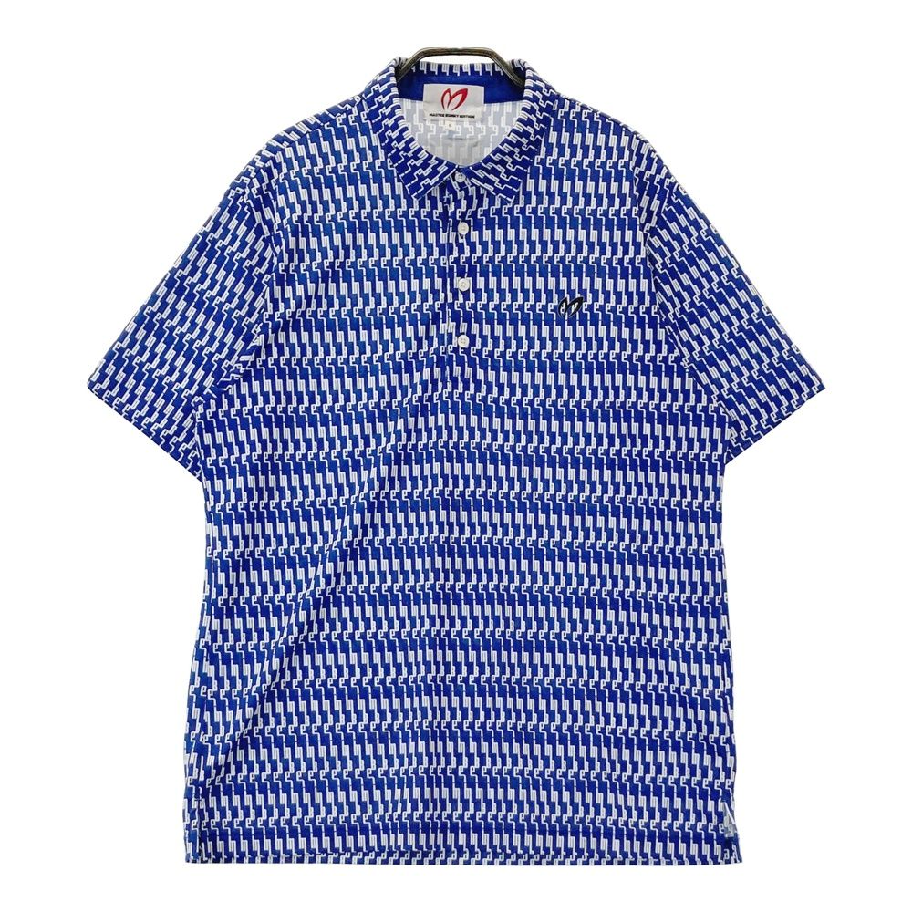 サイズ 6 MASTER BUNNY EDITION マスターバニーエディション モデル 半袖ポロシャツ 総柄 ネイビー系 240101496136 ゴルフウェア メンズ ストスト