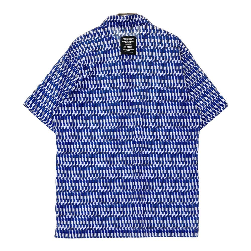 サイズ 6 MASTER BUNNY EDITION マスターバニーエディション モデル 半袖ポロシャツ 総柄 ネイビー系 ゴルフウェア メンズ ストスト