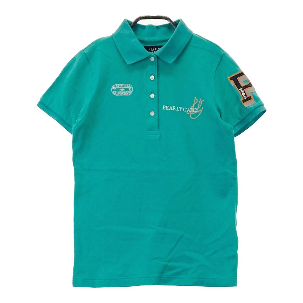 サイズ 0 PEARLY GATES パーリーゲイツ モデル 半袖ポロシャツ 刺繍 グリーン系 240101499040 ゴルフウェア レディース ストスト