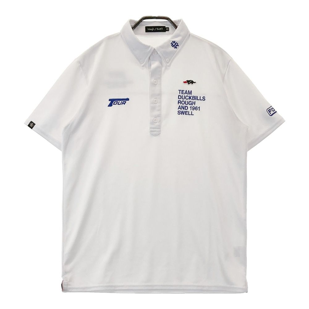 サイズ M ROUGH-SWELL ラフアンドスウェル モデル 半袖ポロシャツ ボタンダウン ホワイト系 240101500140 ゴルフウェア メンズ ストスト