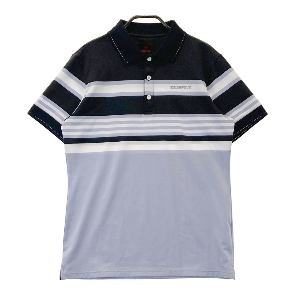 サイズ M BRIEFING GOLF ブリーフィング モデル 半袖ポロシャツ ボーダー柄 パープル系 240101502932 ゴルフウェア メンズ ストスト