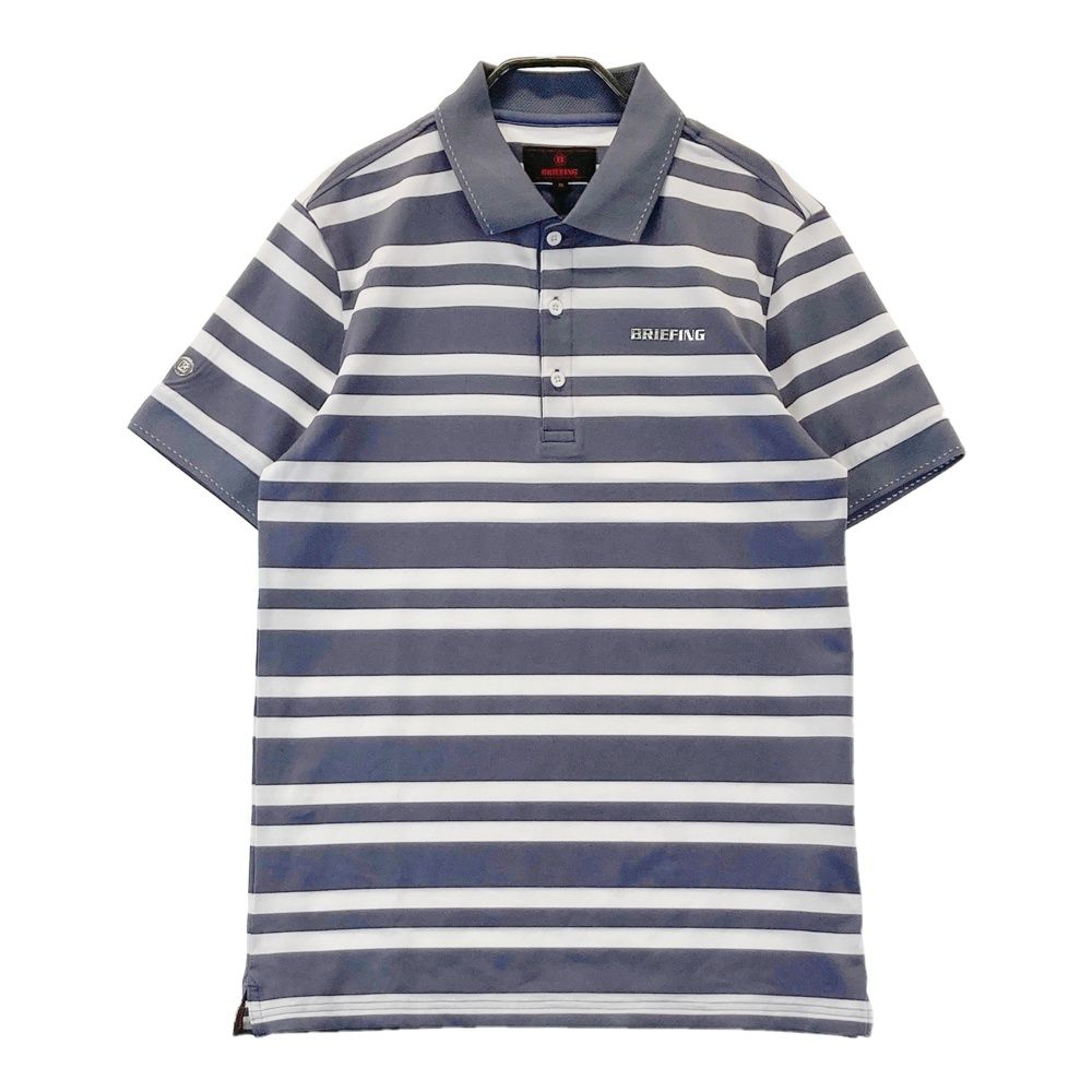 サイズ M BRIEFING GOLF ブリーフィング モデル 半袖ポロシャツ ボーダー柄 グレー系 240101502933 ゴルフウェア メンズ ストスト