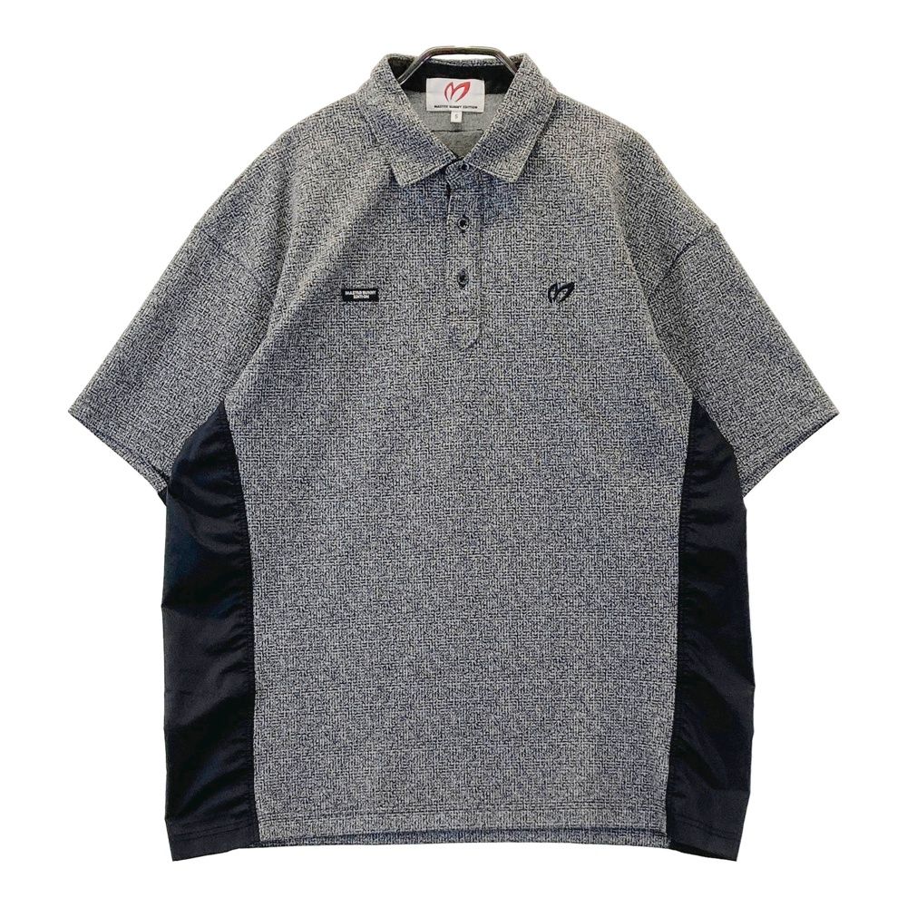 サイズ 5 MASTER BUNNY EDITION マスターバニーエディション モデル 758-5160401 ナイロン切替 半袖ポロシャツ 総柄 ブラック系 240101503343 ゴルフウェア メンズ ストスト