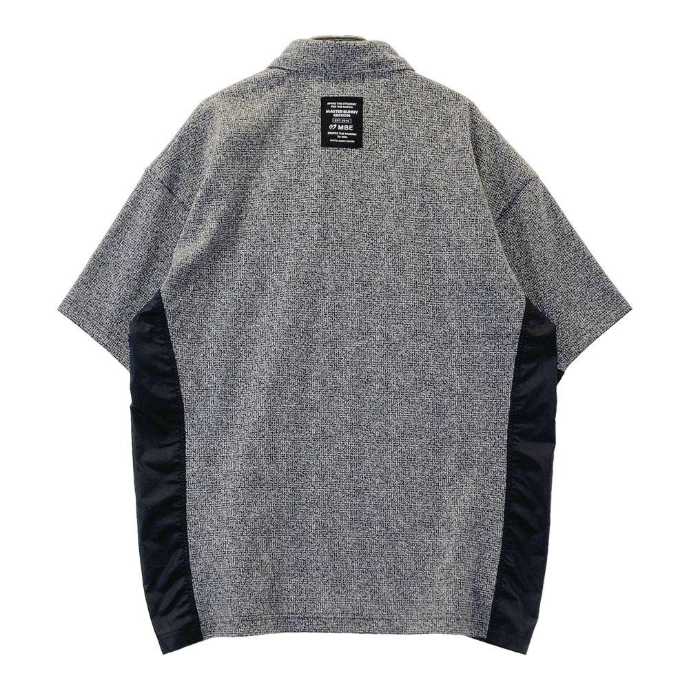 サイズ 5 MASTER BUNNY EDITION マスターバニーエディション モデル 758-5160401 ナイロン切替 半袖ポロシャツ 総柄 ブラック系 ゴルフウェア メンズ ストスト