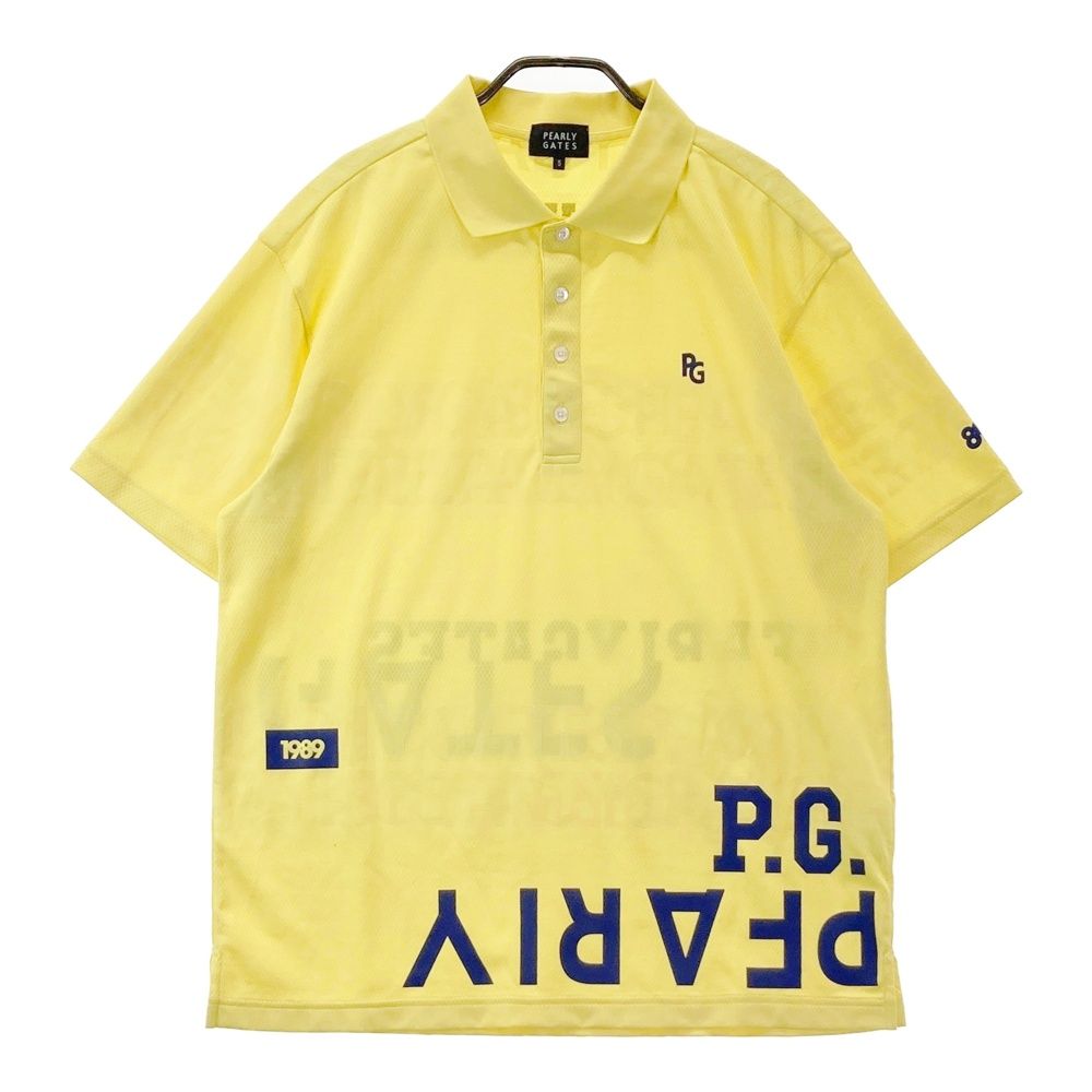 サイズ 5 PEARLY GATES パーリーゲイツ モデル 半袖ポロシャツ ロゴ柄 イエロー系 240101503621 ゴルフウェア メンズ ストスト