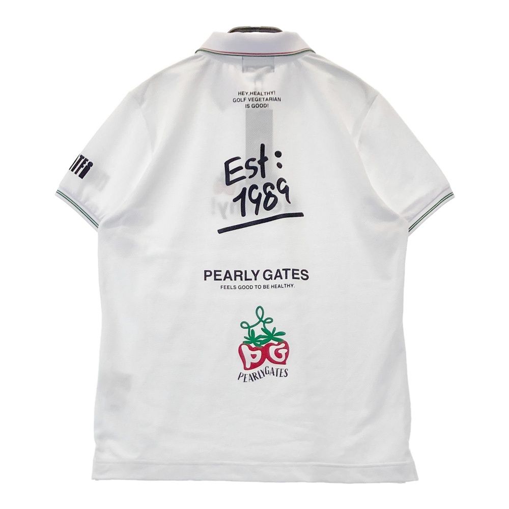 サイズ 2 PEARLY GATES パーリーゲイツ モデル 半袖ポロシャツ ホワイト系 ゴルフウェア レディース ストスト