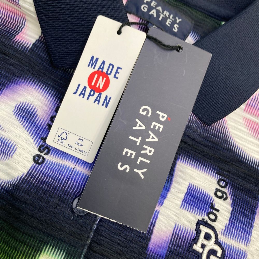 全国送料無料。 サイズ 0 PEARLY GATES パーリーゲイツ モデル 半袖ポロシャツ 総柄 ブラック系 240101508450 ゴルフウェア レディース ストスト