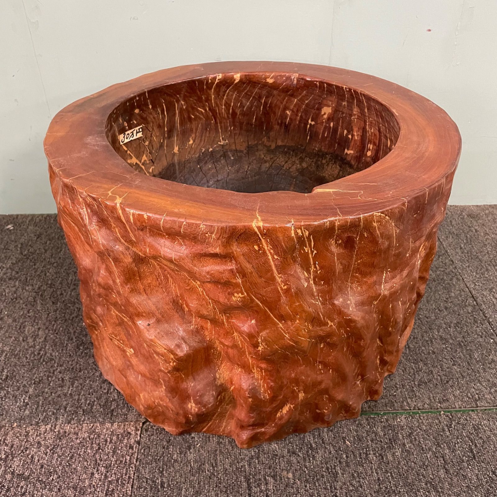 状態良！火鉢 天然木 切り株 古民家 くりぬき火鉢 たのメル便 状態良！火鉢 天然木 切り株 古民家 くりぬき火鉢 たのメル便