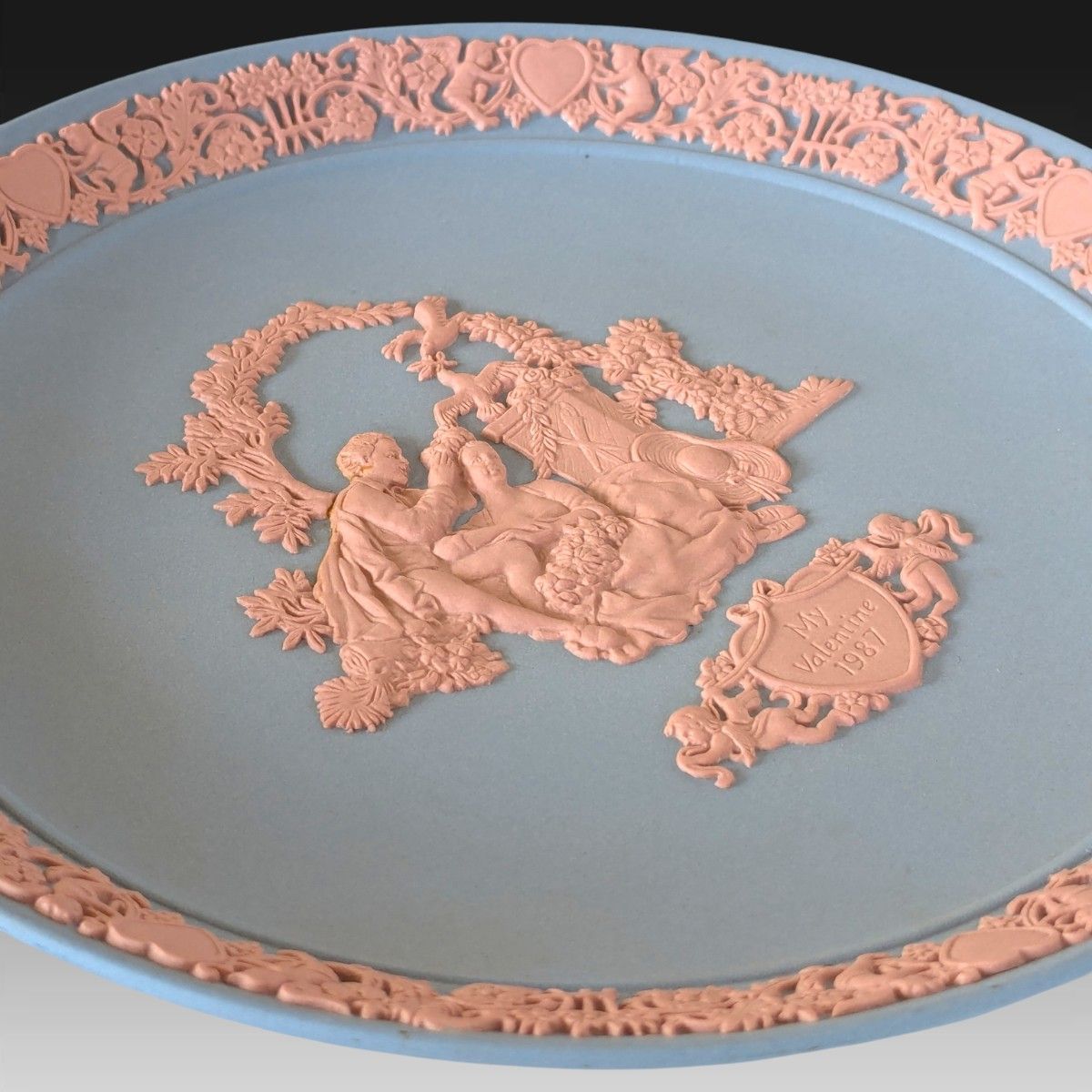 美品】ウェッジウッド ジャスパーウェア My Valentine 1987