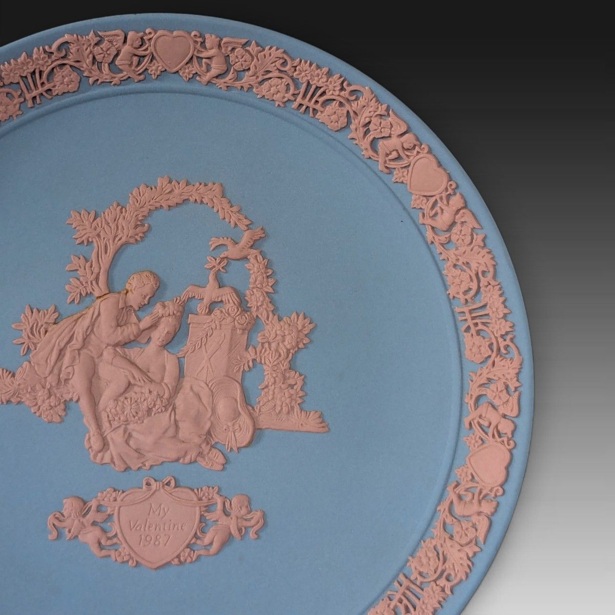 美品】ウェッジウッド ジャスパーウェア My Valentine 1987