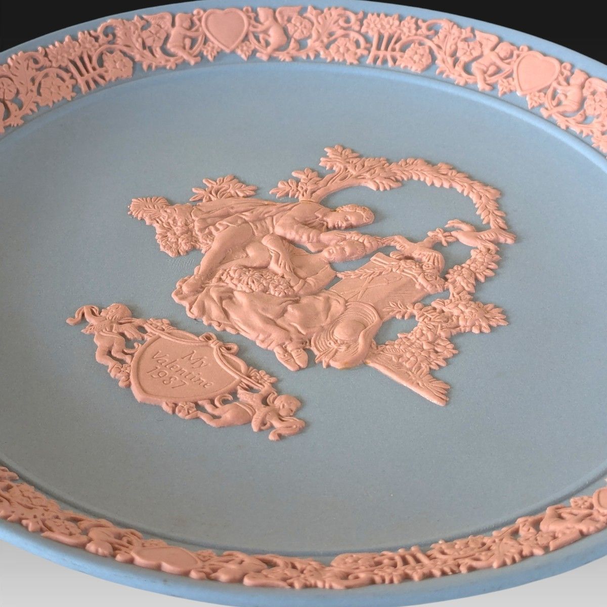 美品】ウェッジウッド ジャスパーウェア My Valentine 1987