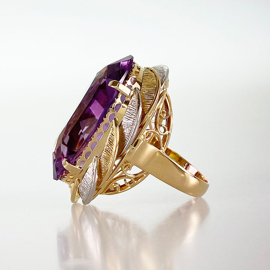 リング K 18 YG Pt 900 アメシスト 13号 53
