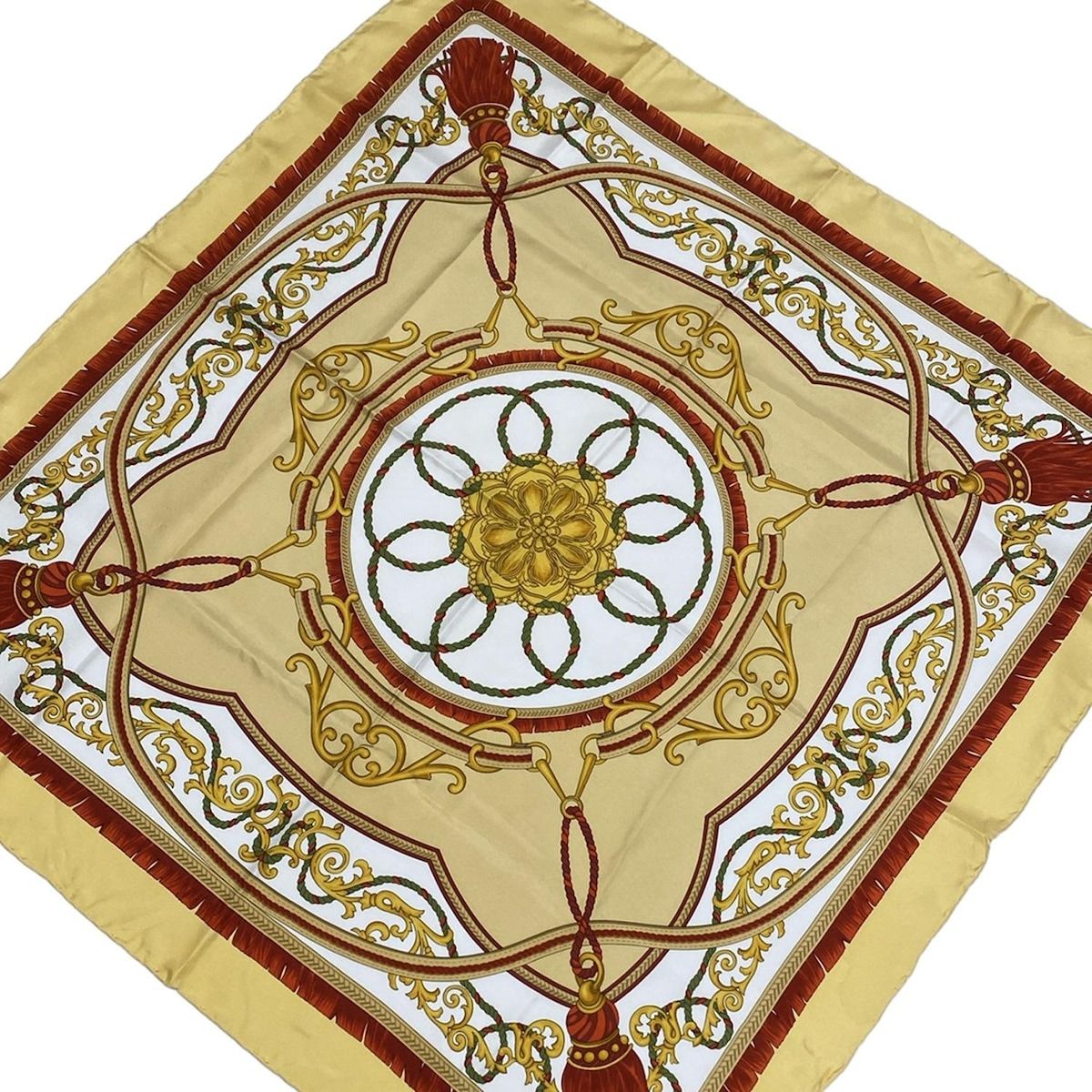 CELINE セリーヌ スカーフ ライトイエロー 白 マルチ