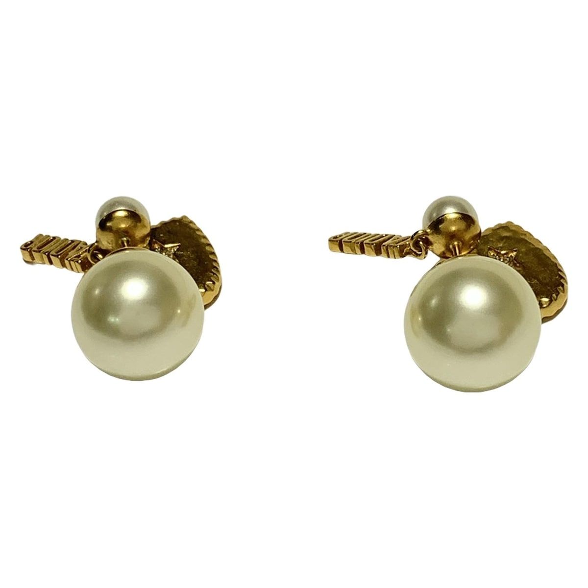 DIOR ChristianDior ディオール クリスチャンディオール ピアス トライバルボール ゴールド アイボリー ハート スター J ADIOR