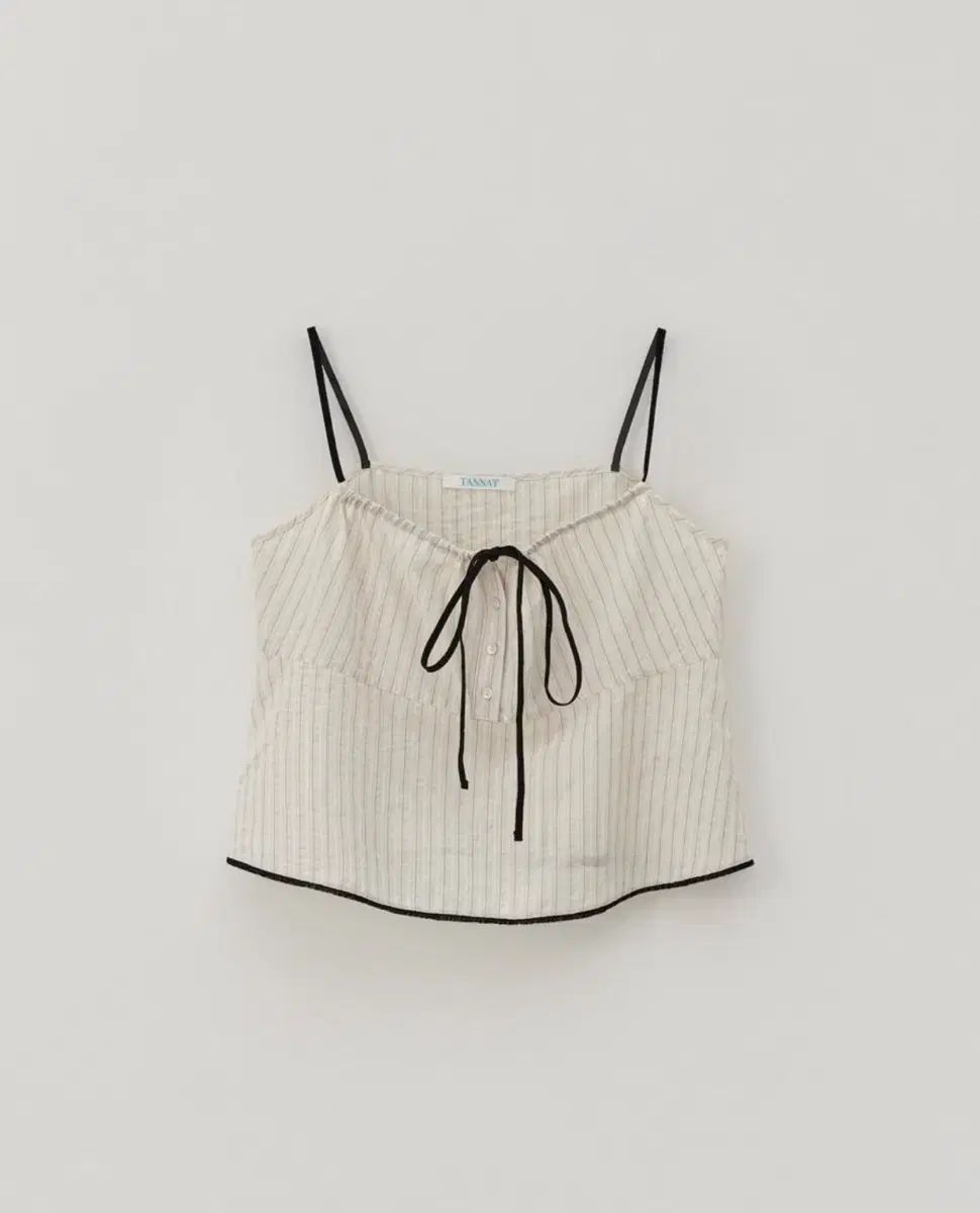 タナッ リボン シアー スリーブレス トップス