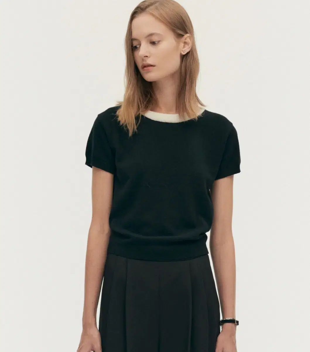 シエ 九井 一 ツリー トリミング ウール ニット ブラック