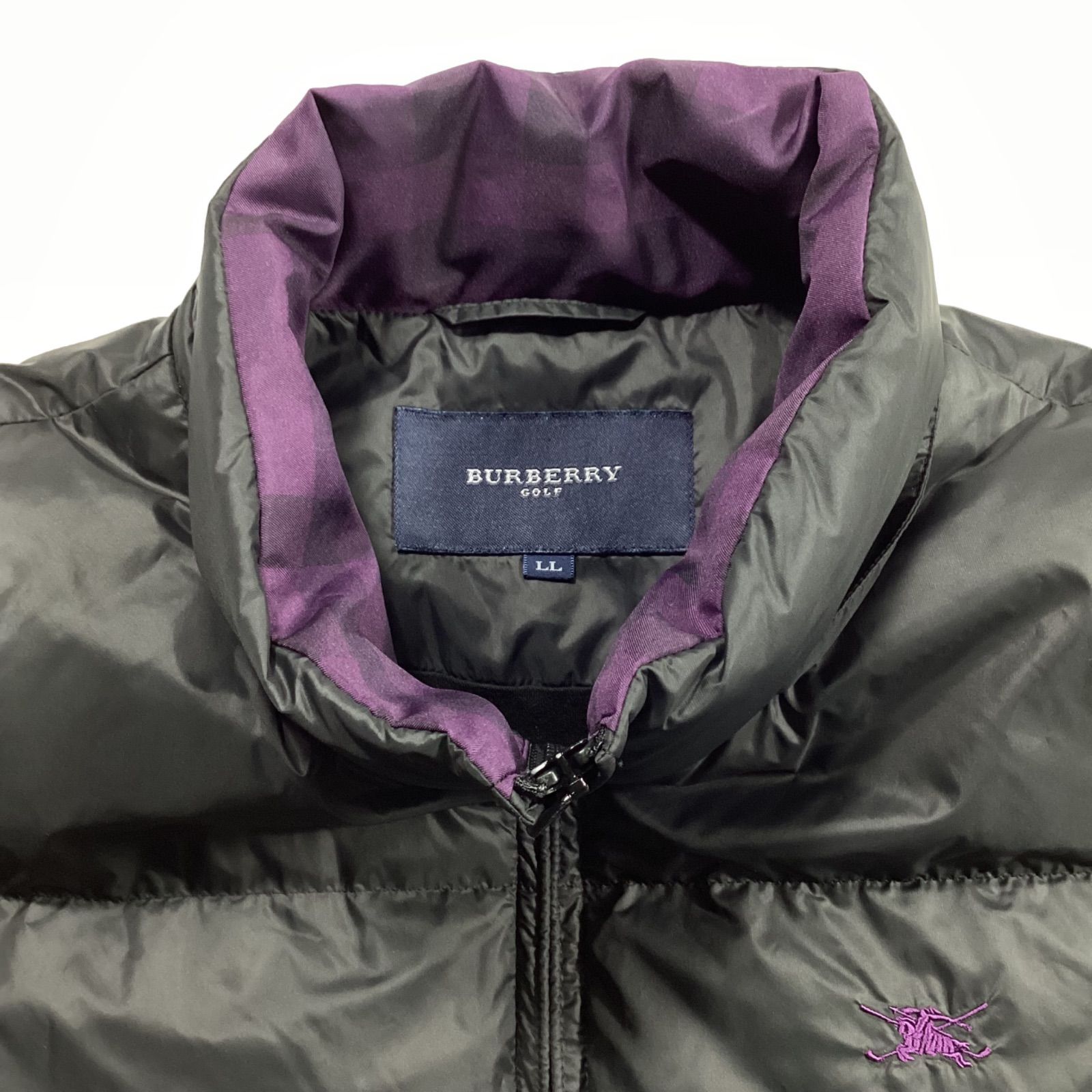 BURBERRY GOLF バーバリーゴルフ ダウンベスト ブラック パープル