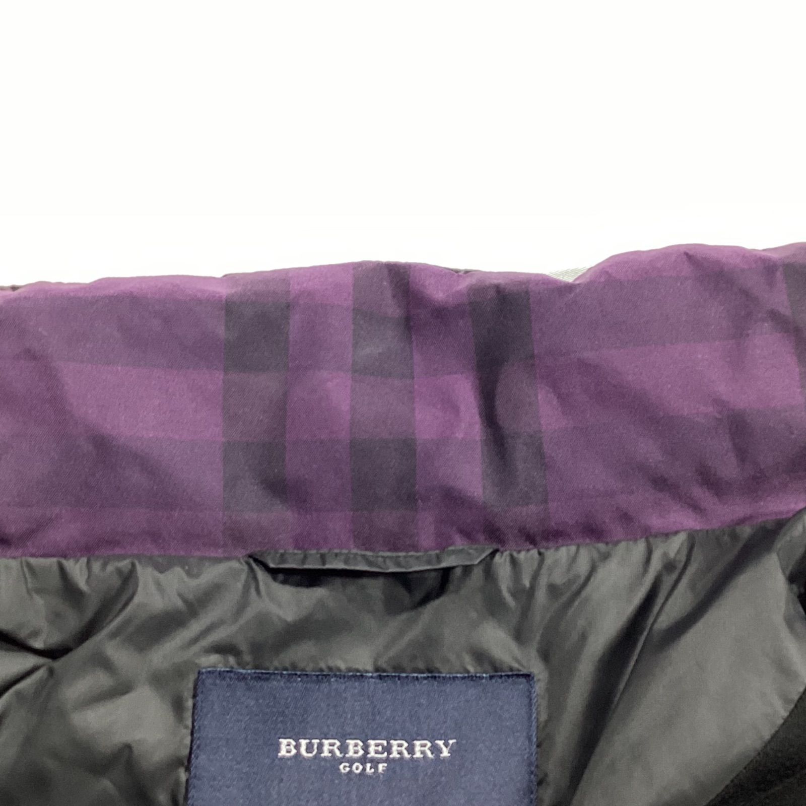 BURBERRY GOLF バーバリーゴルフ ダウンベスト ブラック パープル