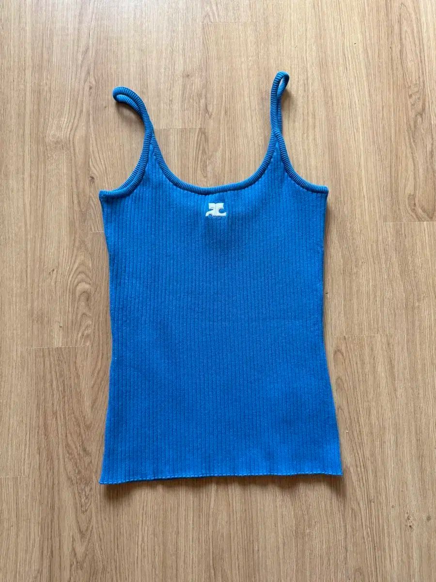 クレージュ ブルー ゴージ ニット ノースリーブ トップス 55-66