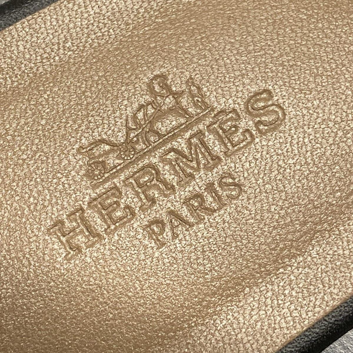  HERMES エルメス サンダル 38 レディース サントリーニ 黒 アウトソール張替済 レザー サンダル サンダル ミュール