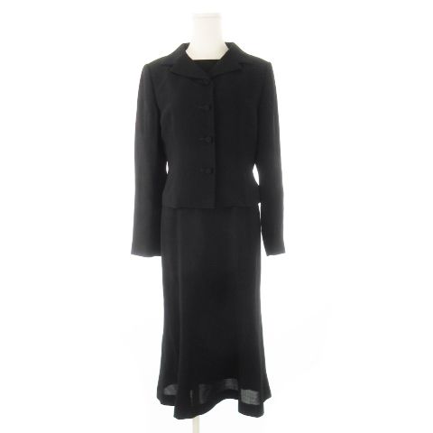 東京ソワール ペルル SOIR PERLE ブラック フォーマル セットアップ ジャケット ワンピース 9 黒 CK6 GY99