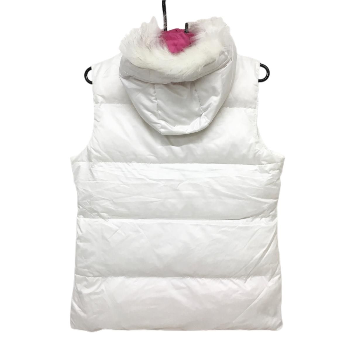 新品】キャロウェイ 2WAYダウンベスト 白×ピンク フード・ファー着脱可