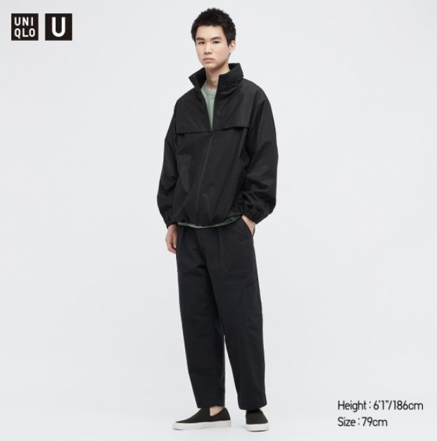 UNIQLO U ワイドフィット ベイカーパンツ ブラック 91 34 36 ブラックジーン デニム